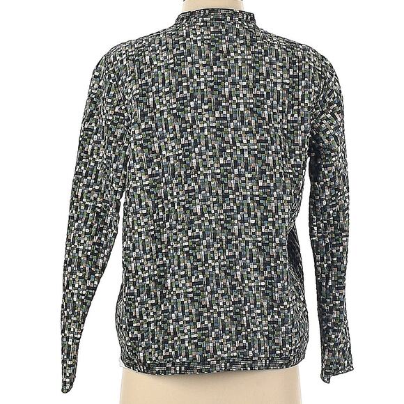 Kate Hill Petites Multicolor 100% Silk Quilted Open Front Jacket Size PS - Picture 2 of 3